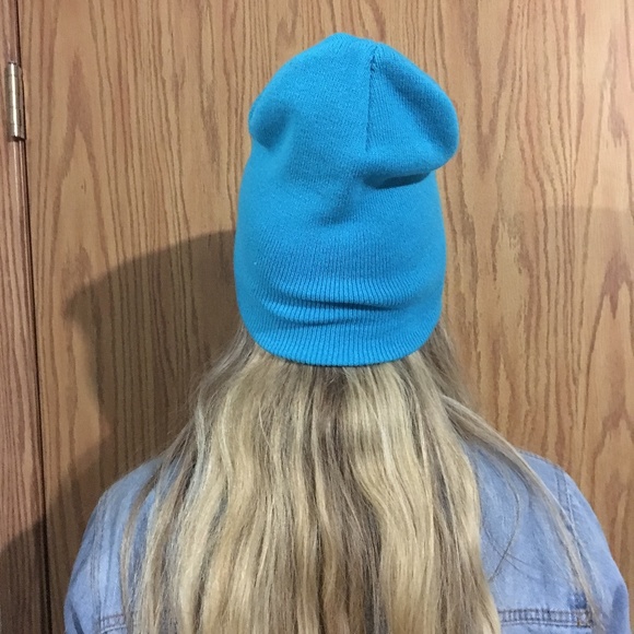 🍂Neff Bright Blue Cyan Unisex Block Letter Beanie - Picture 6 of 6
